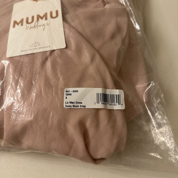 Show Me Your Mumu Liz Maxi Bridesmaid Dress Dusty Blush Crisp - Picture 7 of 7